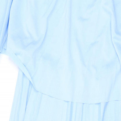 ASOS Womens Blue Polyester A-Line Size 14 Off the Shoulder Pullover