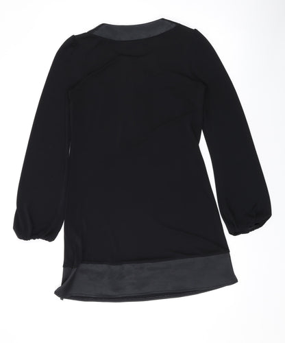 River Island Womens Black Polyester A-Line Size 8 Scoop Neck Pullover
