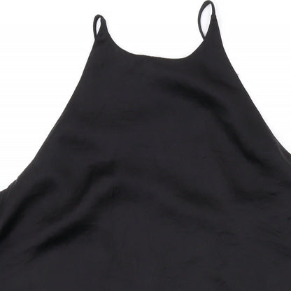 Zara Womens Black Polyester Bodysuit One-Piece Size M Snap