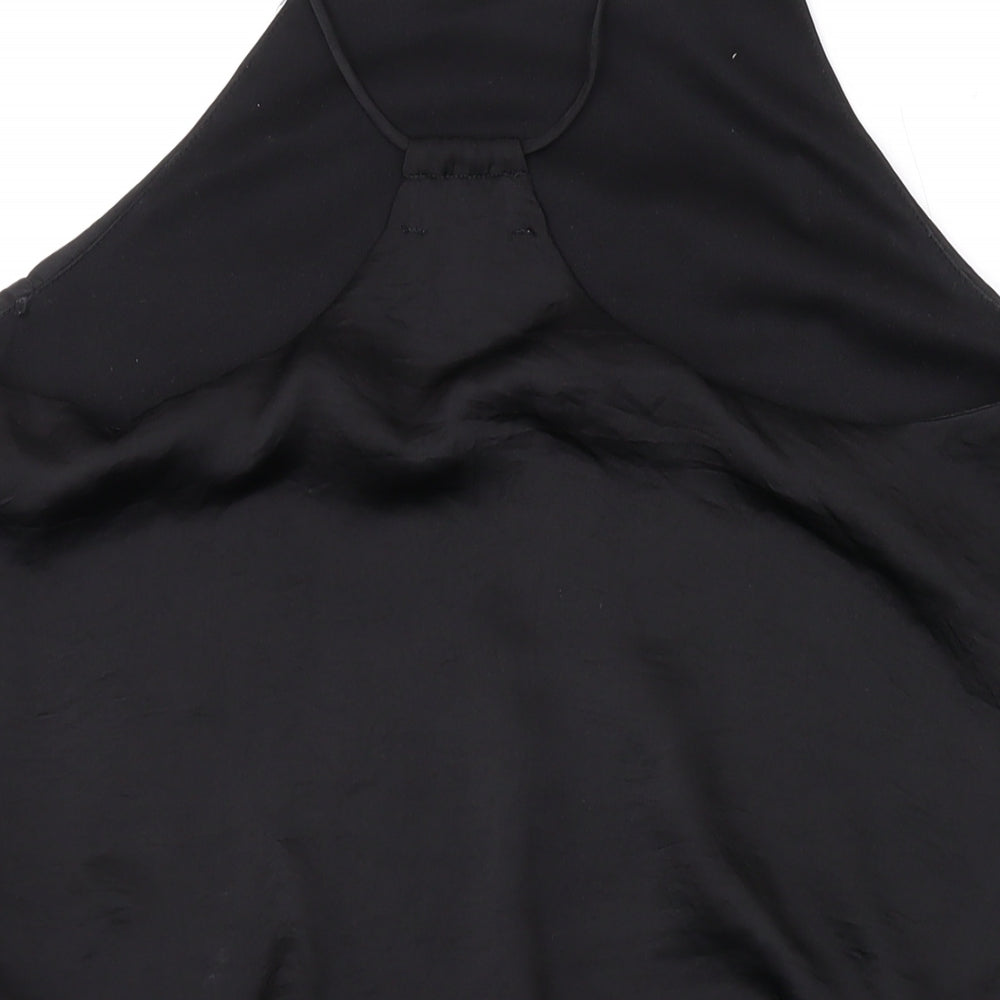 Zara Womens Black Polyester Bodysuit One-Piece Size M Snap