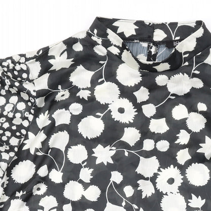 Womens UK Size 18 Kaleidoscope Black Basic Blouse