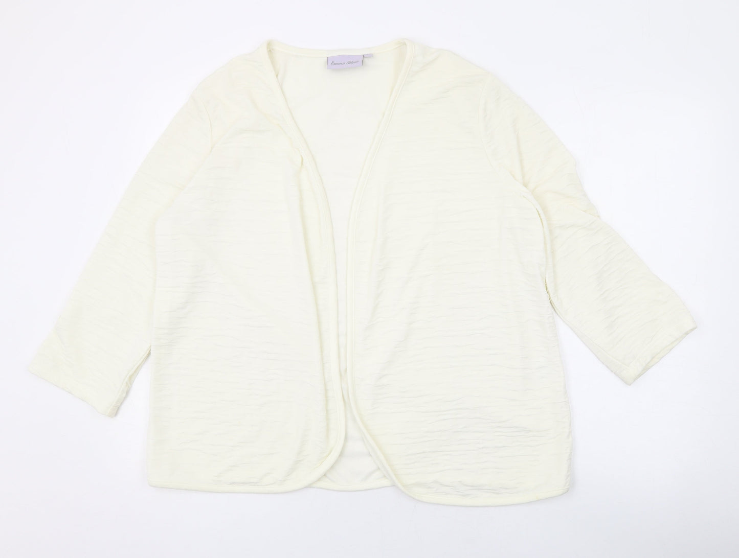 EWM Womens Ivory V-Neck Polyester Cardigan Jumper Size L