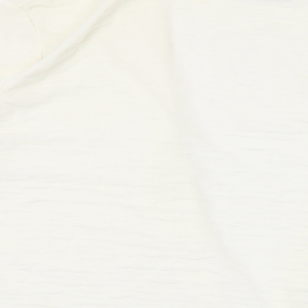 EWM Womens Ivory V-Neck Polyester Cardigan Jumper Size L