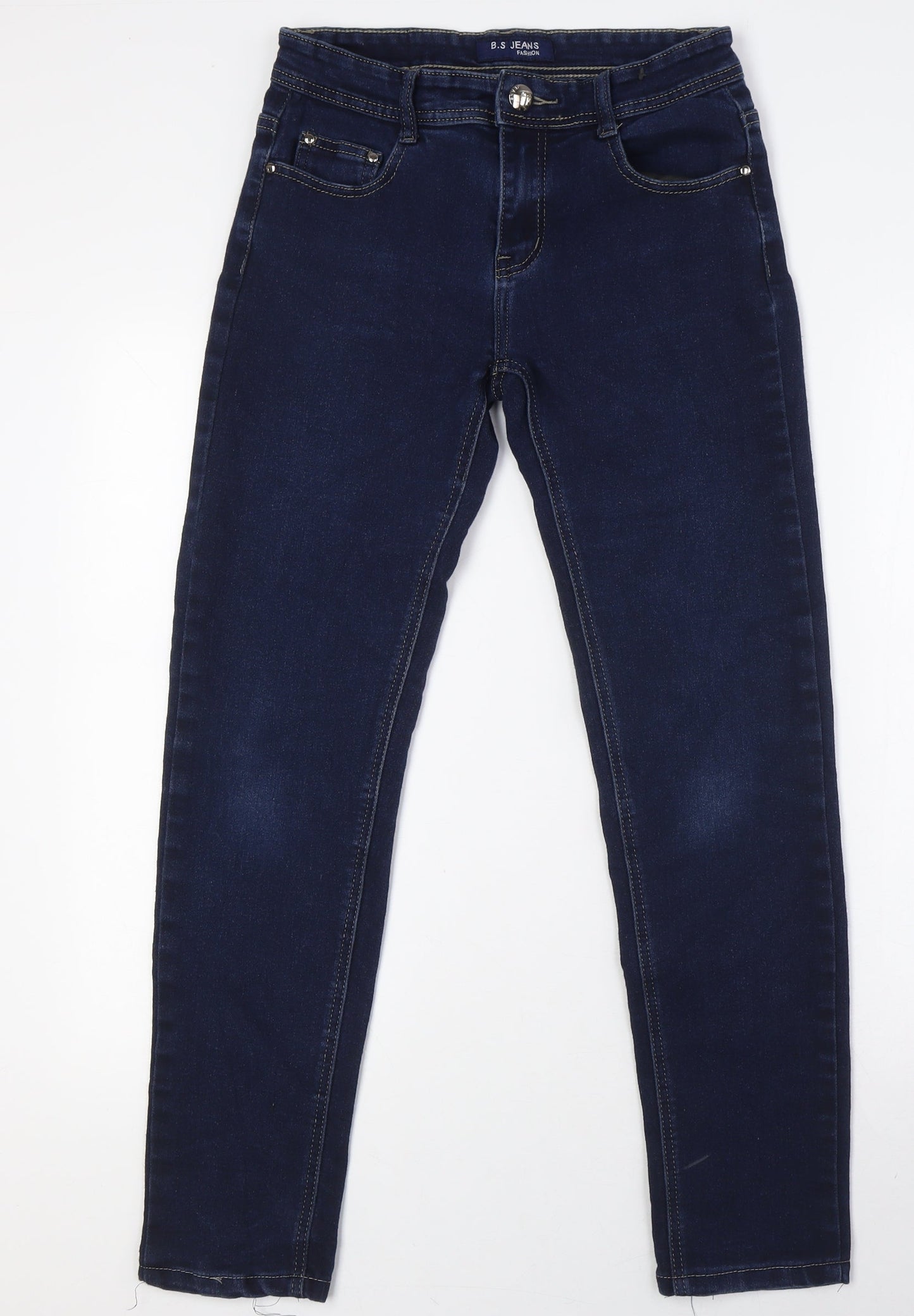 B.S Jeans Womens Blue Cotton Skinny Jeans Size 8 L29 in Regular Zip