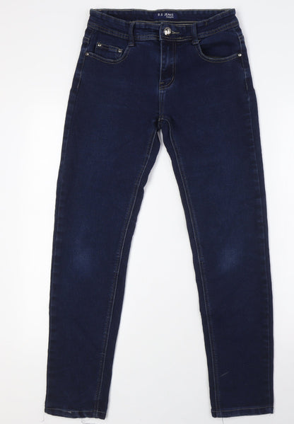 B.S Jeans Womens Blue Cotton Skinny Jeans Size 8 L29 in Regular Zip
