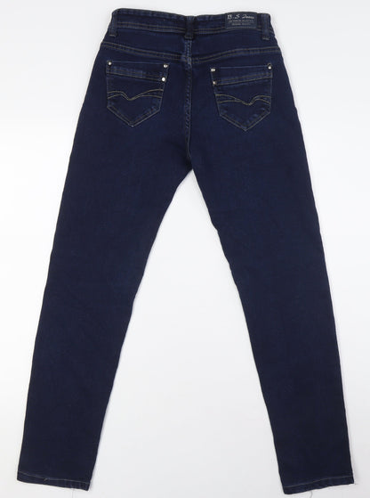 B.S Jeans Womens Blue Cotton Skinny Jeans Size 8 L29 in Regular Zip