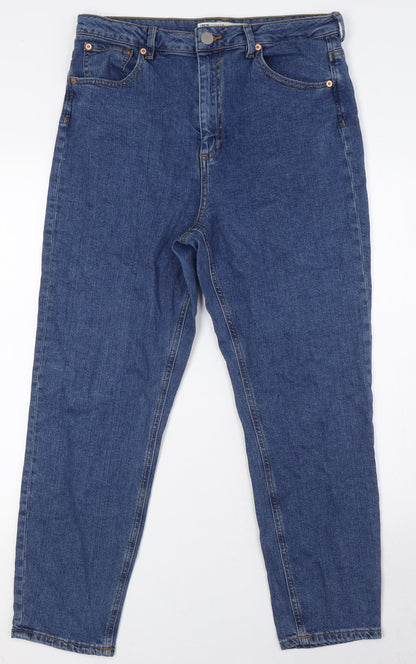 ASOS Mens Blue Cotton Straight Jeans Size 32 in L27 in Regular Zip