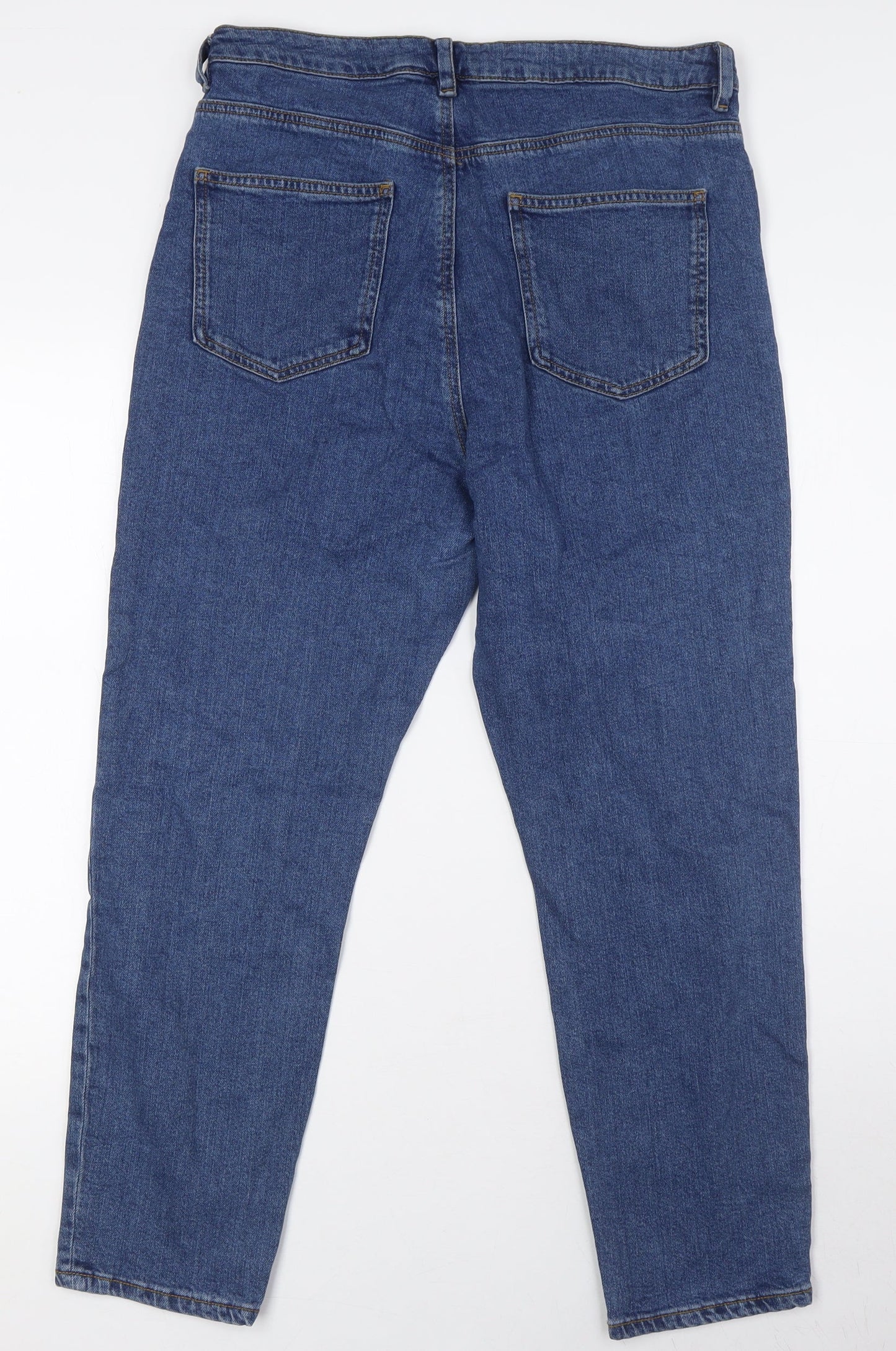 ASOS Mens Blue Cotton Straight Jeans Size 32 in L27 in Regular Zip