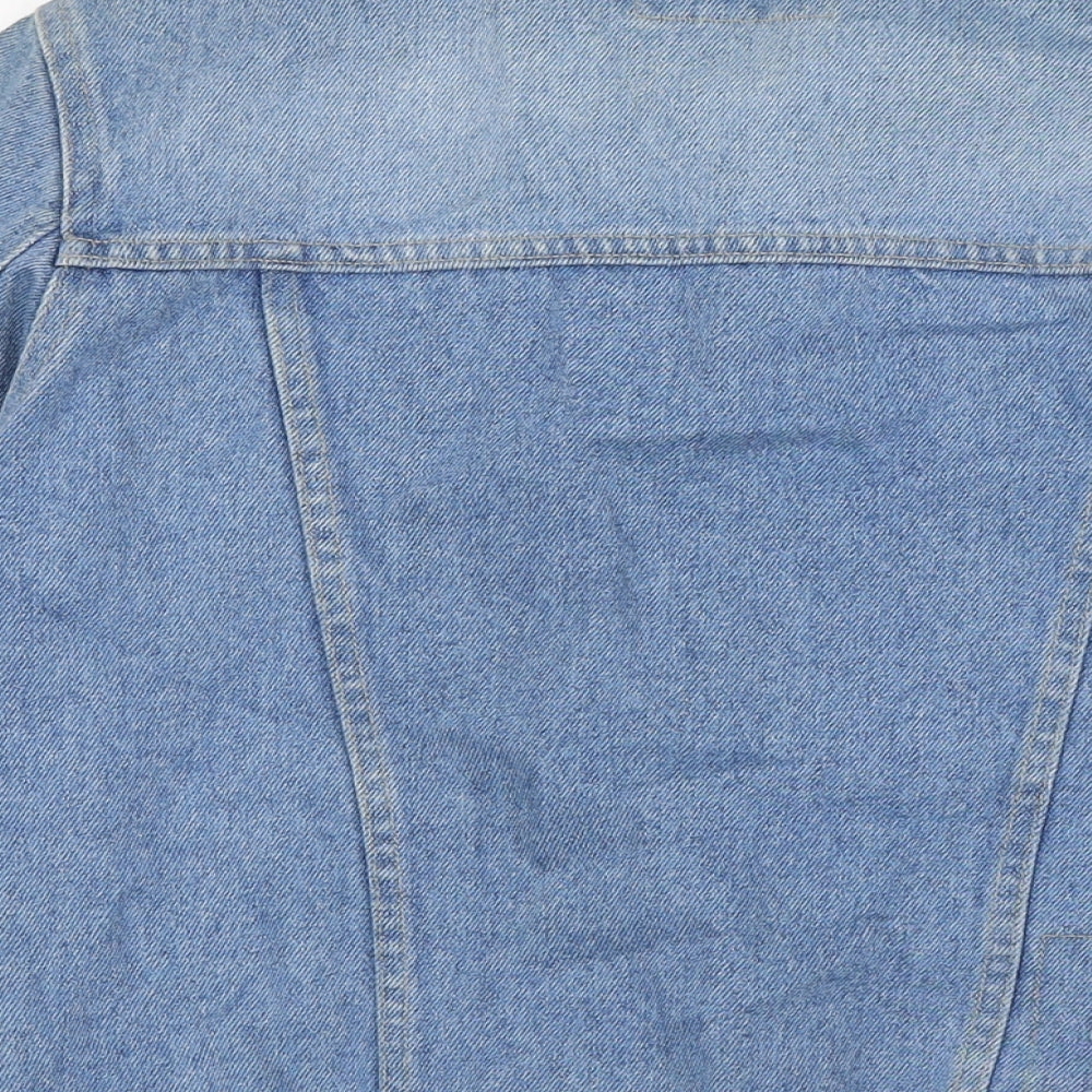 Zoe Womens Blue Jacket Size 10 Button