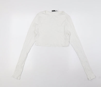 Womens UK Size 12 ASOS White Cropped T-Shirt
