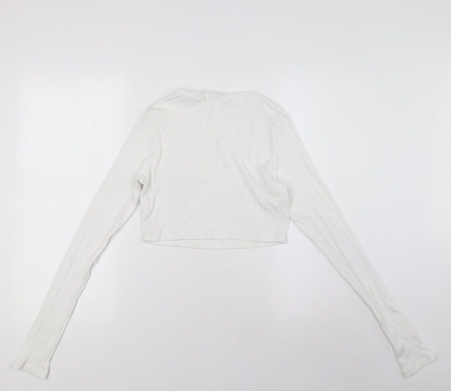 Womens UK Size 12 ASOS White Cropped T-Shirt