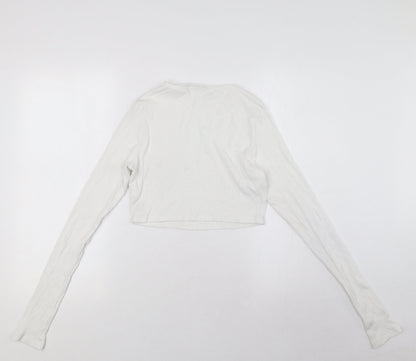 Womens UK Size 12 ASOS White Cropped T-Shirt