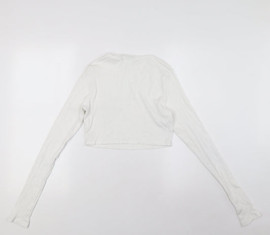 Womens UK Size 12 ASOS White Cropped T-Shirt