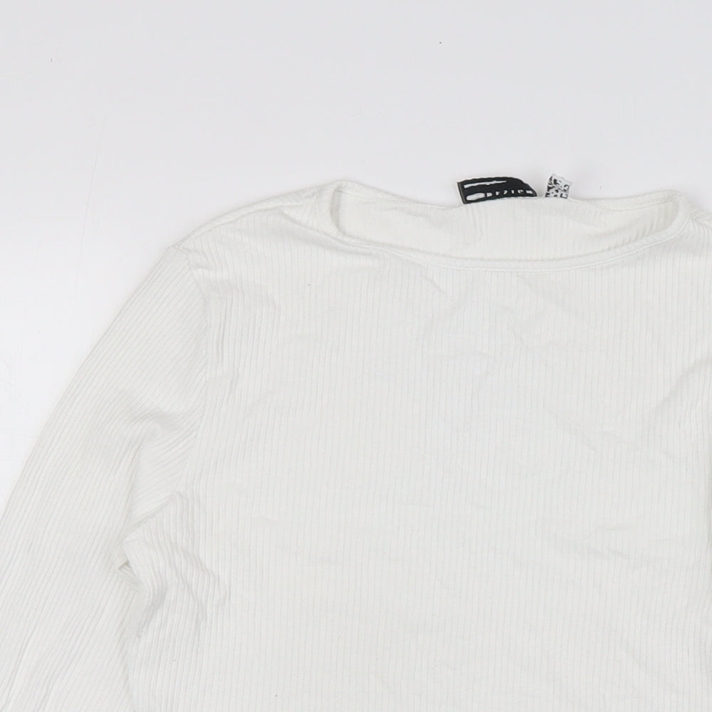 Womens UK Size 12 ASOS White Cropped T-Shirt