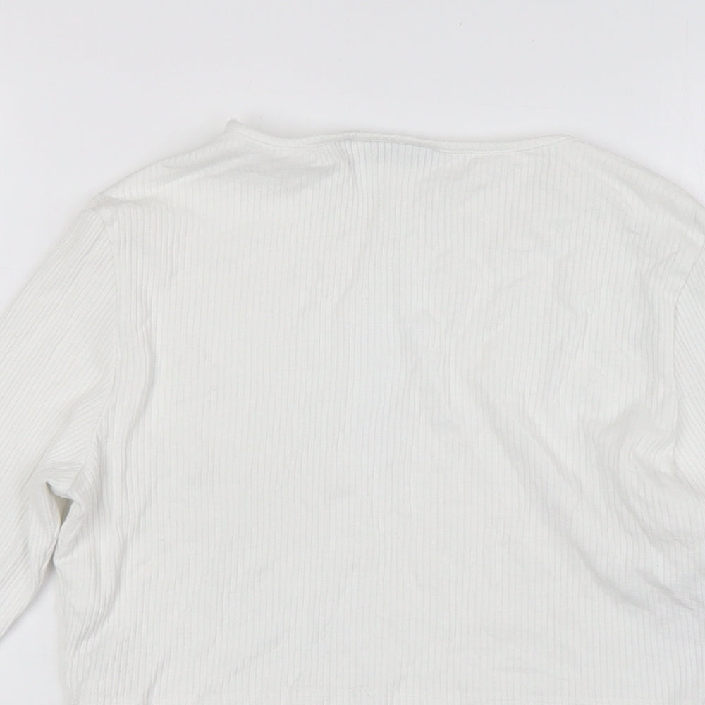 Womens UK Size 12 ASOS White Cropped T-Shirt