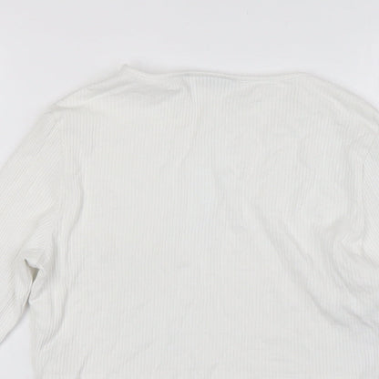 Womens UK Size 12 ASOS White Cropped T-Shirt
