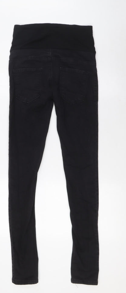 Boohoo Womens Black Cotton Skinny Jeans Size 10 L32 in Regular