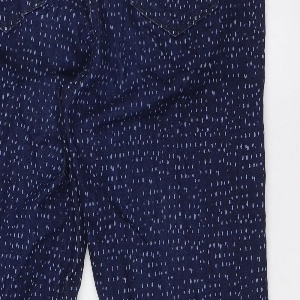 M&Co Womens Blue Cotton Straight Jeans Size 12 L31 in Regular Zip