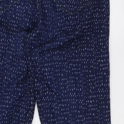 M&Co Womens Blue Cotton Straight Jeans Size 12 L31 in Regular Zip