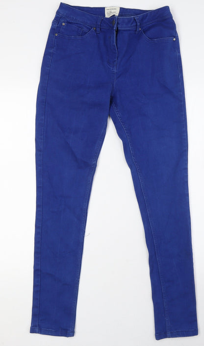 Red Herring Womens Blue Cotton Straight Jeans Size 10 L30 in Regular Zip