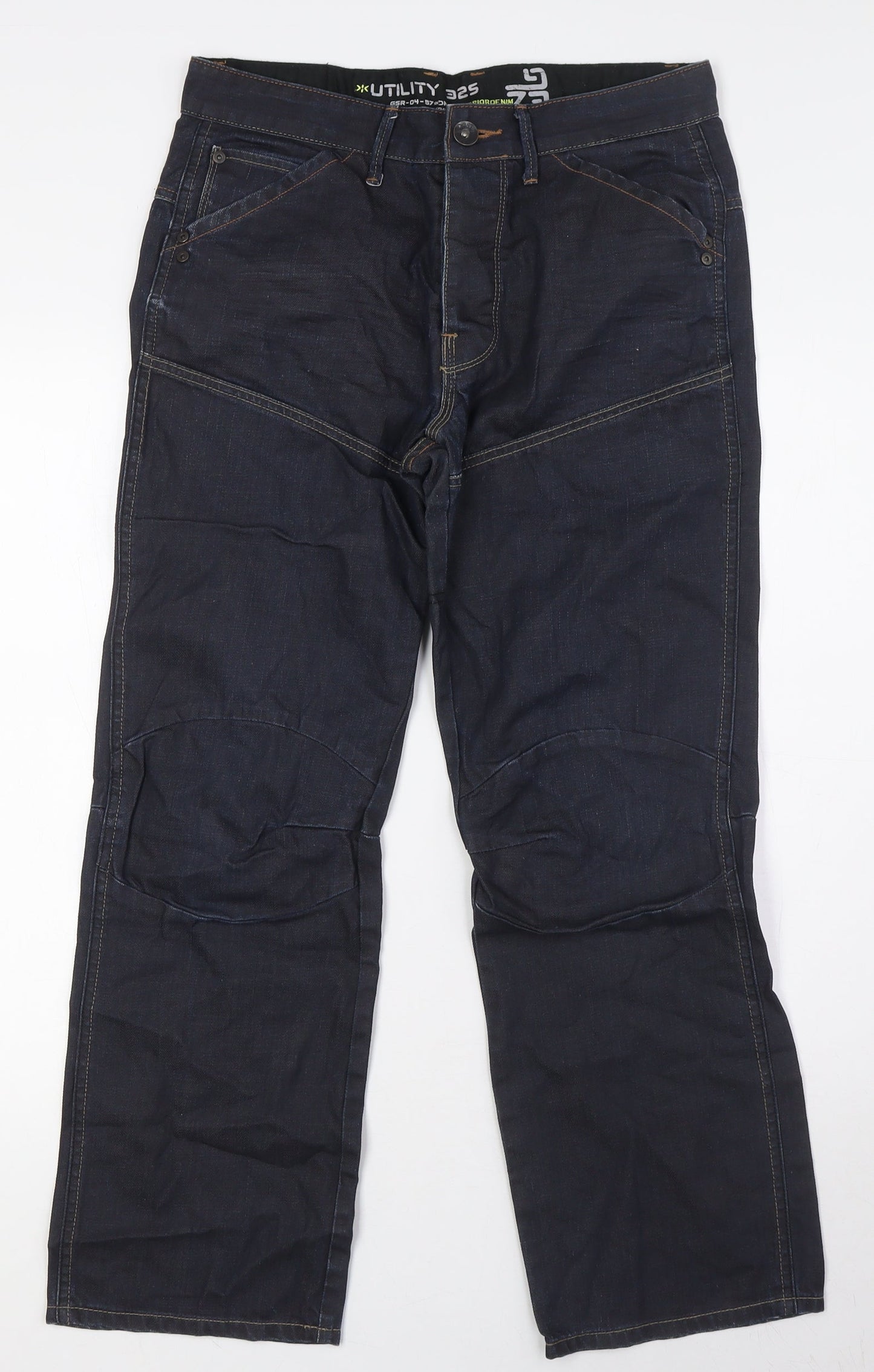 Utility 325 Mens Blue Cotton Straight Jeans Size 32 in L28 in Regular Button