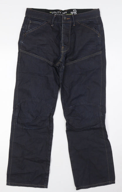 Utility 325 Mens Blue Cotton Straight Jeans Size 32 in L28 in Regular Button