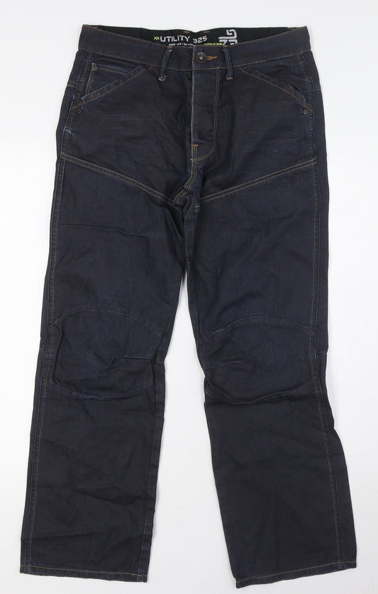 Utility 325 Mens Blue Cotton Straight Jeans Size 32 in L28 in Regular Button