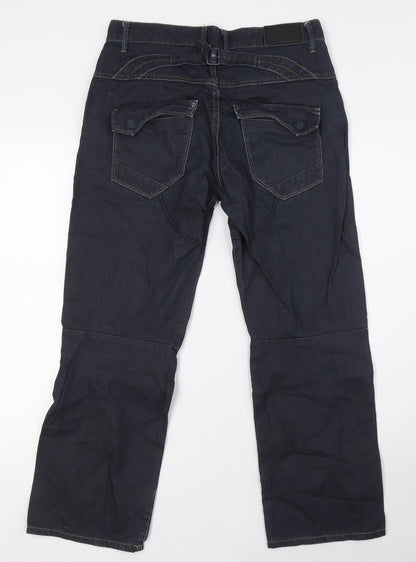 Utility 325 Mens Blue Cotton Straight Jeans Size 32 in L28 in Regular Button