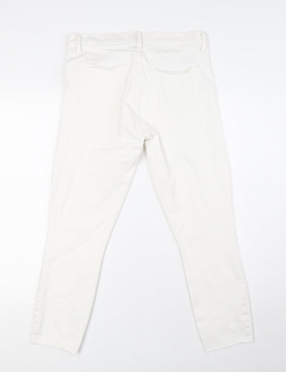 Gap Womens White Cotton Skinny Jeans Size 30 in L25 in Regular Zip - Raw Hem