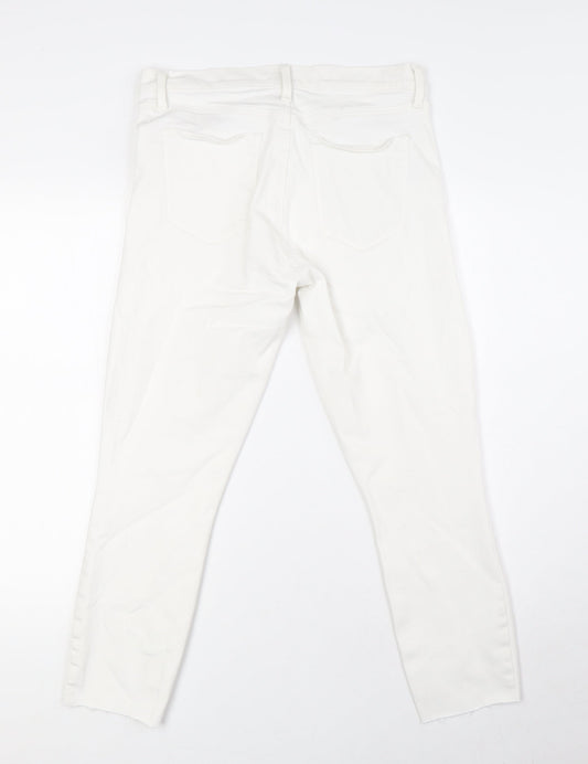 Gap Womens White Cotton Skinny Jeans Size 30 in L25 in Regular Zip - Raw Hem