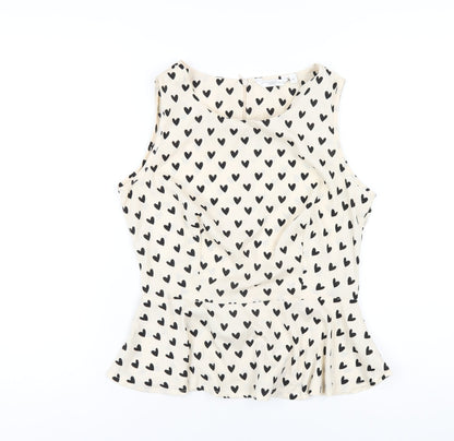Womens UK Size 12 New Look Ivory Basic T-Shirt
