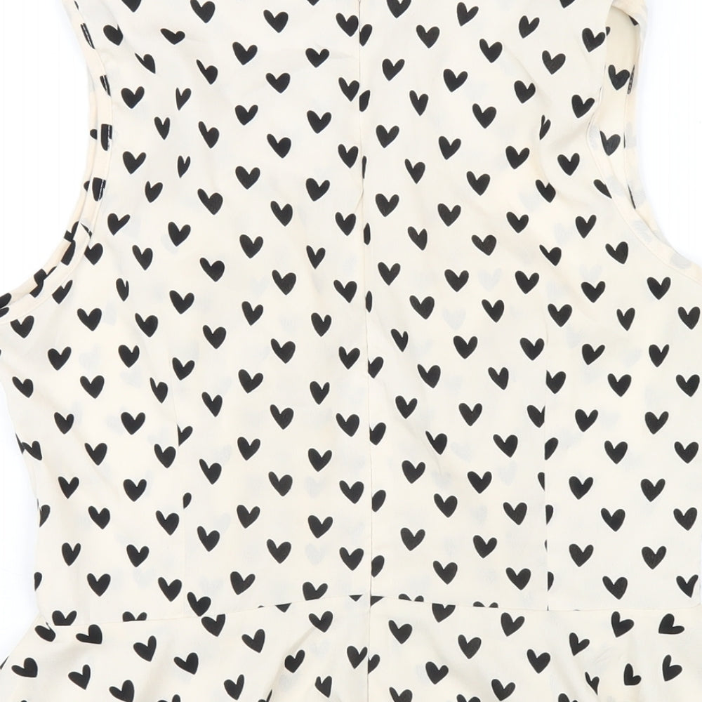 Womens UK Size 12 New Look Ivory Basic T-Shirt