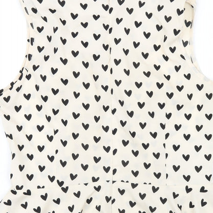 Womens UK Size 12 New Look Ivory Basic T-Shirt