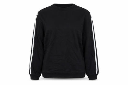 Front view of ASOS women’s black cotton pullover sweatshirt, size UK 10, pullover