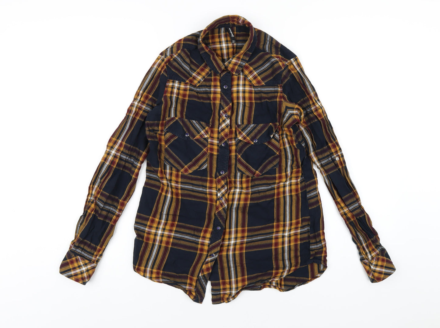 Womens UK Size S Stradivarius Multicoloured Basic Button-Up