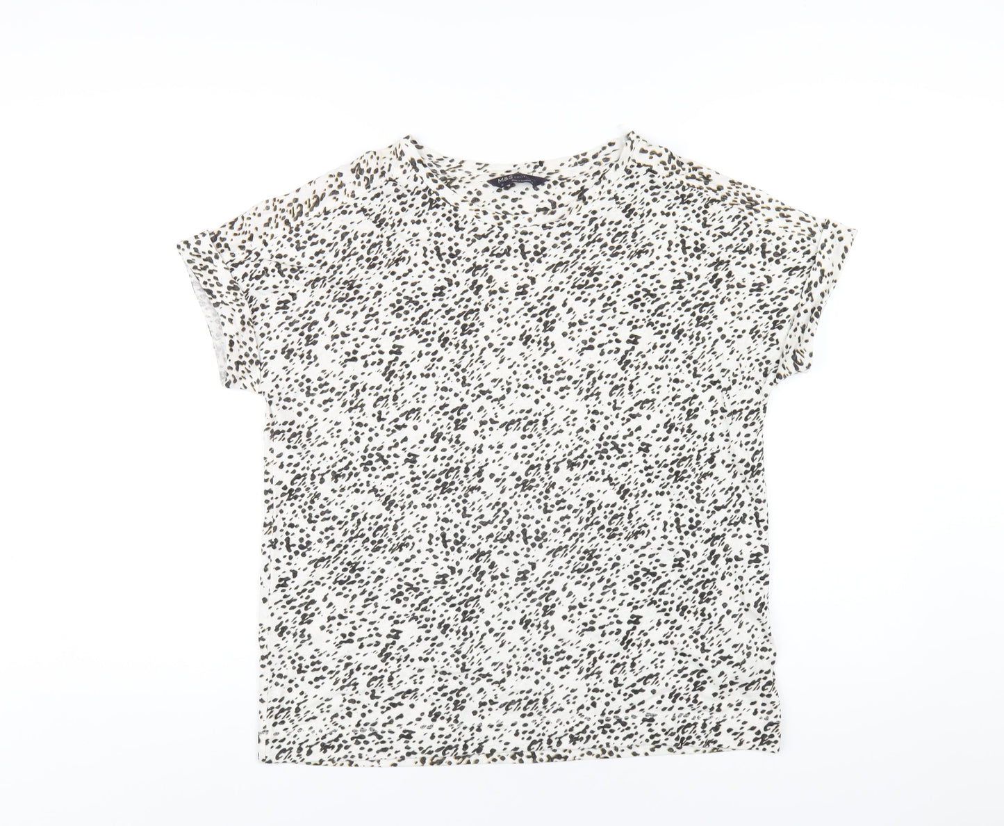 Womens UK Size 12 Marks and Spencer White Basic T-Shirt