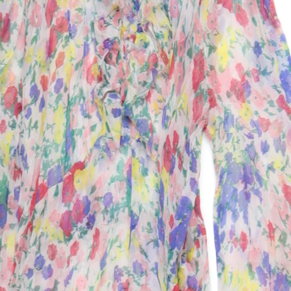 Lily & Lionel Womens Multicoloured Floral Viscose A-Line Size L Round Neck Pullover