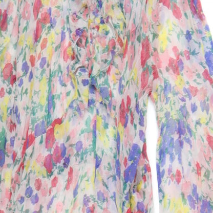Lily & Lionel Womens Multicoloured Floral Viscose A-Line Size L Round Neck Pullover