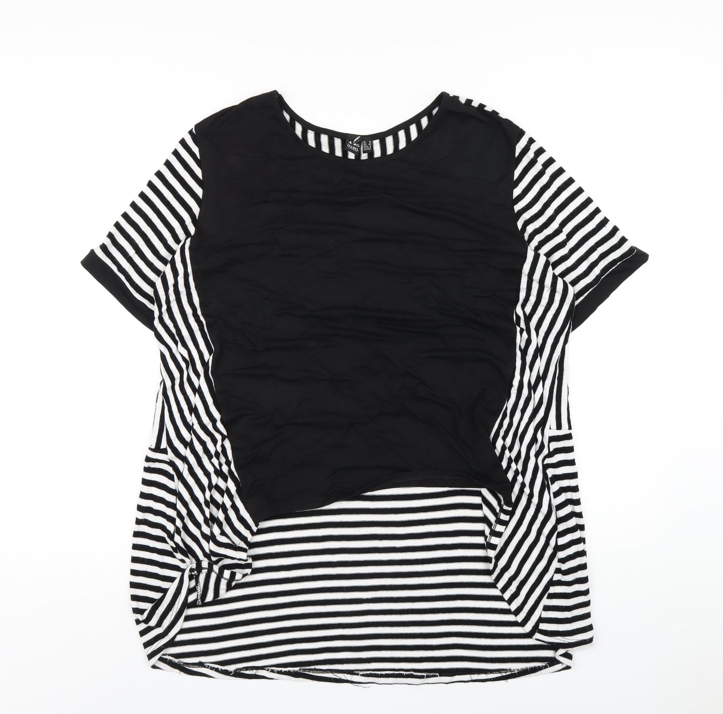 Womens UK Size 12 Izabel London Black Basic T-Shirt