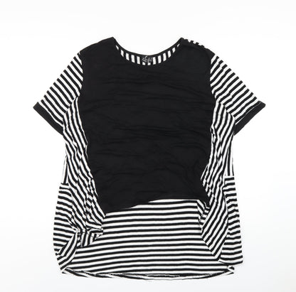 Womens UK Size 12 Izabel London Black Basic T-Shirt