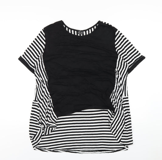 Womens UK Size 12 Izabel London Black Basic T-Shirt