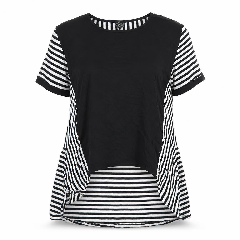 Womens UK Size 12 Izabel London Black Basic T-Shirt
