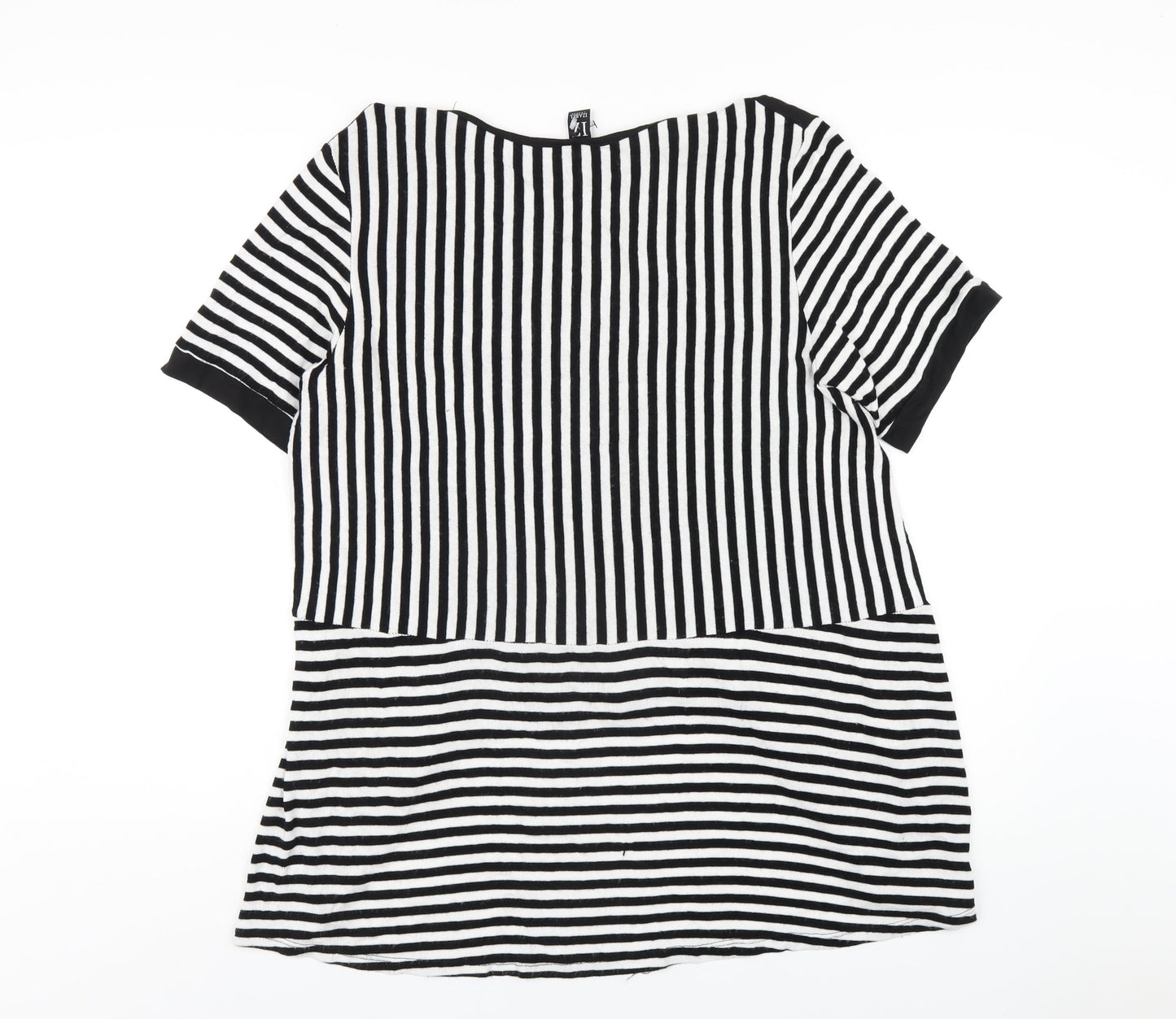 Womens UK Size 12 Izabel London Black Basic T-Shirt