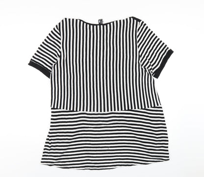 Womens UK Size 12 Izabel London Black Basic T-Shirt