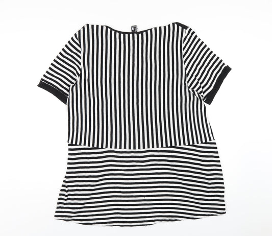 Womens UK Size 12 Izabel London Black Basic T-Shirt