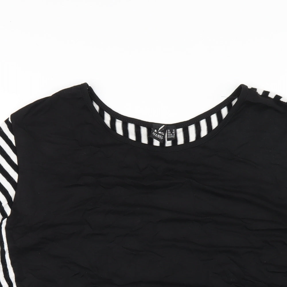 Womens UK Size 12 Izabel London Black Basic T-Shirt