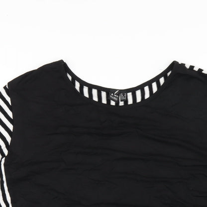 Womens UK Size 12 Izabel London Black Basic T-Shirt
