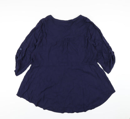 Torrid Womens Blue Viscose Basic T-Shirt Size 10 V-Neck