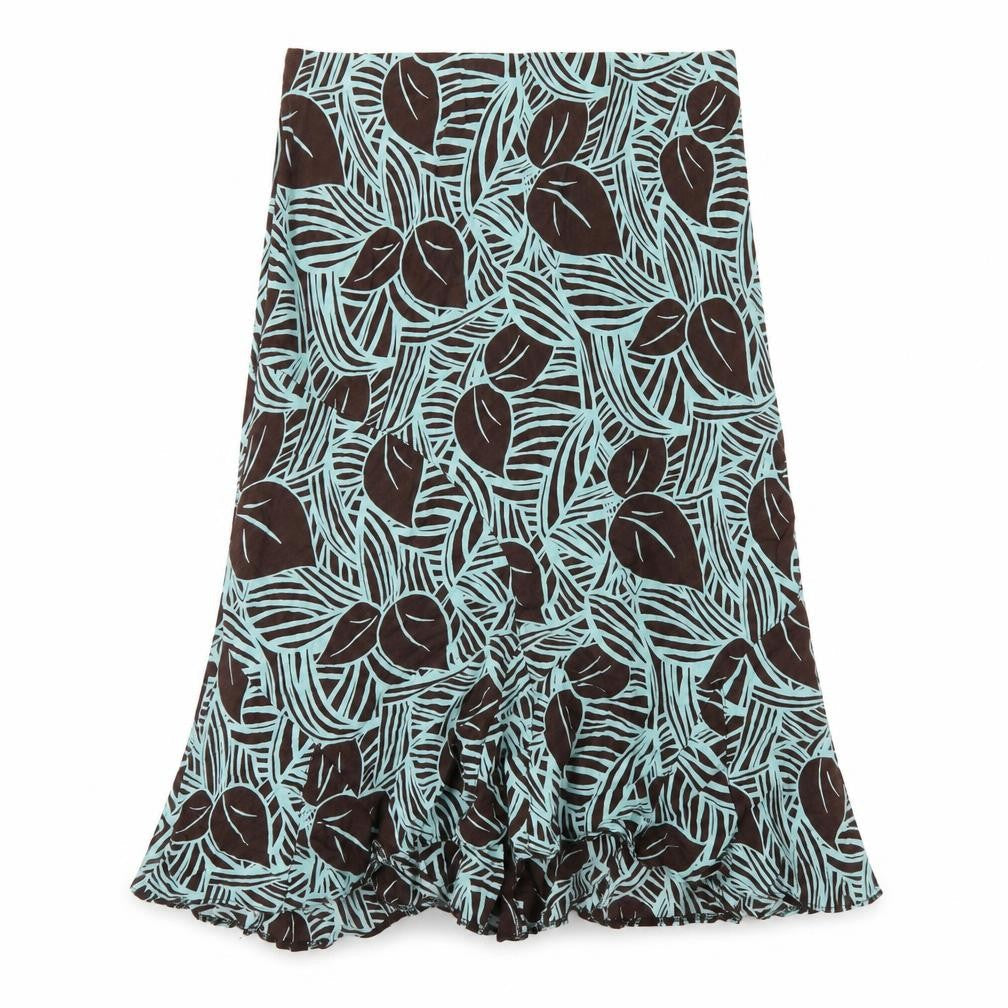 CC Womens Green Geometric Linen A-Line Skirt Size 18