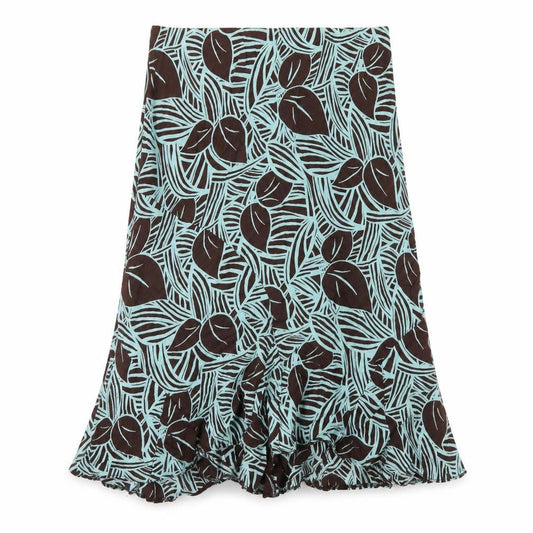 CC Womens Green Geometric Linen A-Line Skirt Size 18